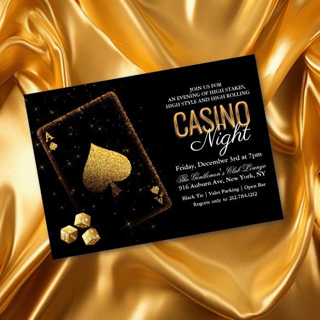 Invitación de Casino Night Vegas Black and Gold (Subido por el creador)