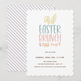 Invitación de caza de huevos de Brunch de Pascua