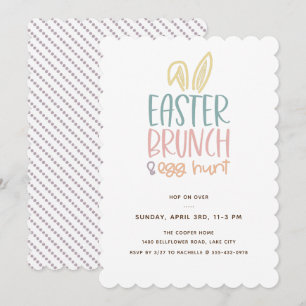 Invitación de caza de huevos de Brunch de Pascua