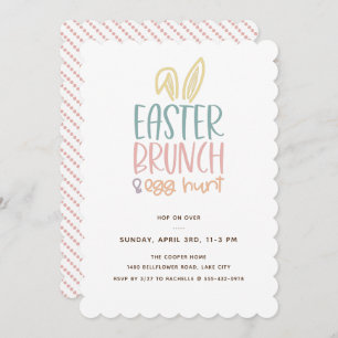 Invitación de caza de huevos de Brunch de Pascua