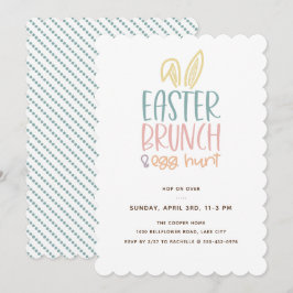 Invitación de caza de huevos de Brunch de Pascua