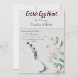 Invitación de caza de huevos de Pascua pastel | Li