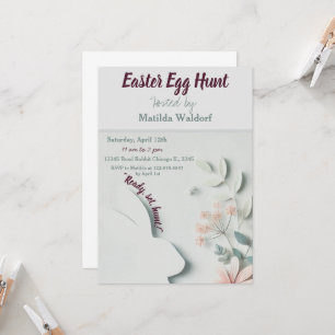 Invitación de caza de huevos de Pascua pastel   Li