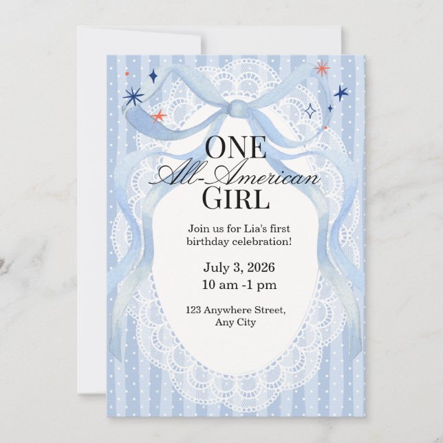 Invitación de Celebración Americana (Anverso)