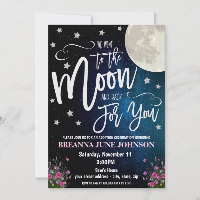 Invitación de Celebración de Adopción (Anverso)