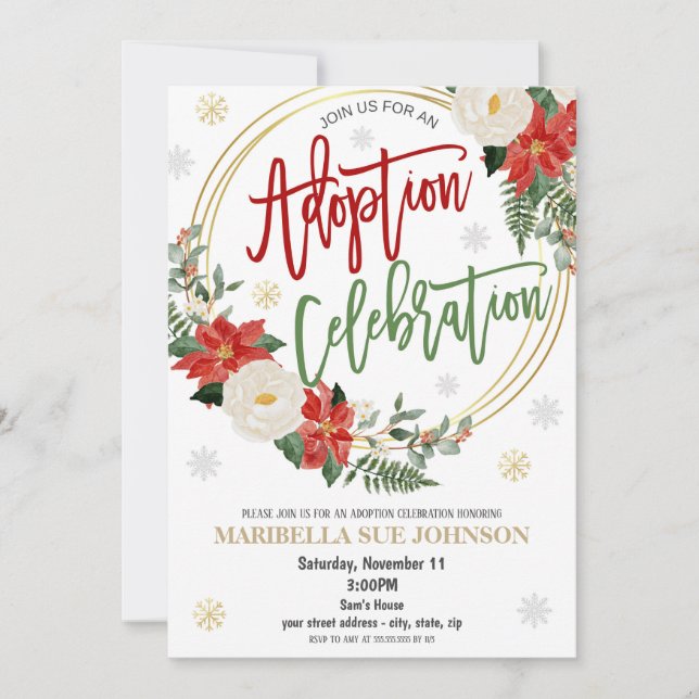 Invitación de Celebración de Adopción (Anverso)