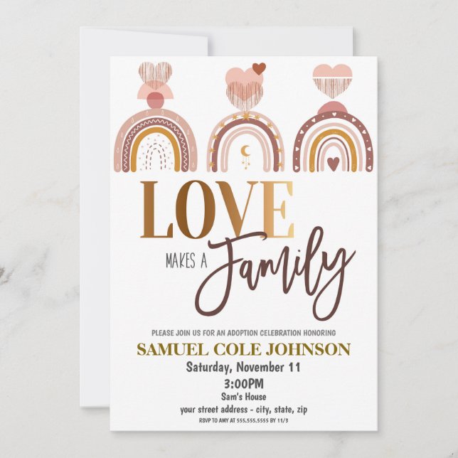 Invitación de Celebración de Adopción (Anverso)
