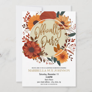 Invitación de Celebración de Adopción de Otoño