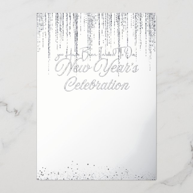 Invitación de Celebración de Año Nuevo con Plata M (Anverso)