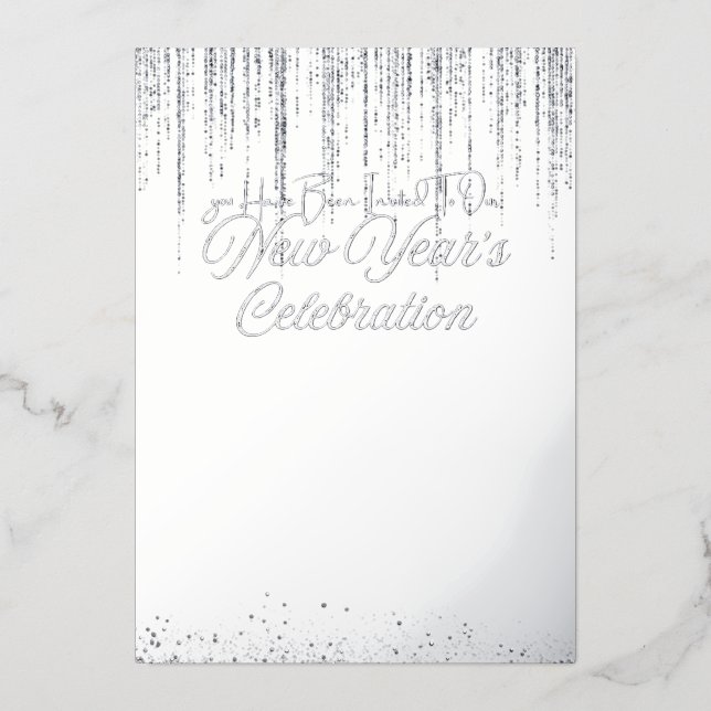 Invitación de celebración de año nuevo con plata z (Anverso)