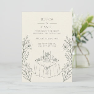 Invitación de Celebración de Boda de Lirio Verde S