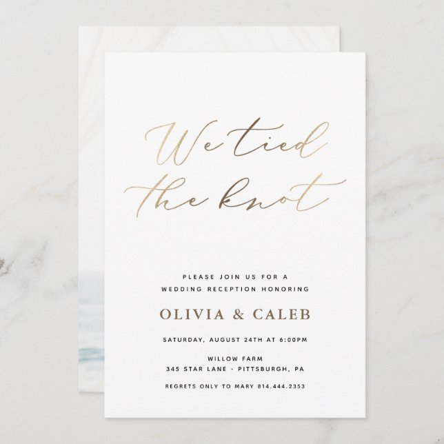 Invitación de Celebración de Boda Intima 'Nos Casa (Anverso / Reverso)