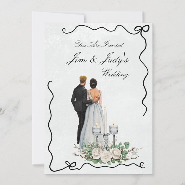 Invitación de Celebración de Boda - Juntos para Si (Anverso)