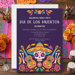 Invitación de Celebración de Cráneo del Día de los