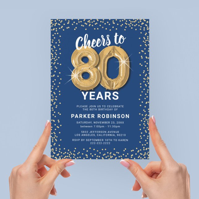 Invitación de Celebración de Cumpleaños 80 Blue Go (Subido por el creador)