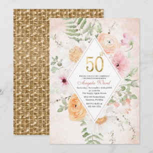 Invitación de celebración de cumpleaños con acuare