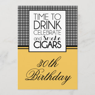Invitación de celebración de cumpleaños con bebida