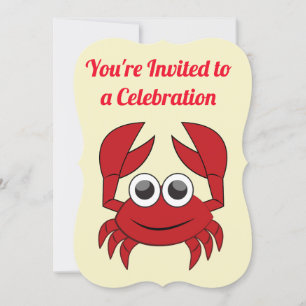 Invitación de celebración de cumpleaños de cangrej