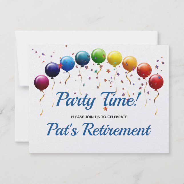 Invitación de celebración de fiesta con globos de  (Anverso)