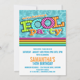Invitación de Celebración de Fiesta en la Piscina