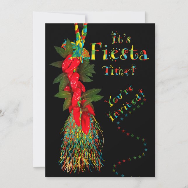 Invitación de Celebración de Fiesta, Pimientos Ver (Anverso)