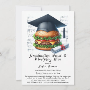 Invitación de celebración de graduación Burger Bas