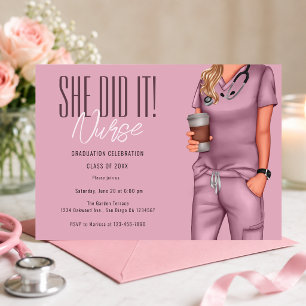 Invitación de celebración de graduación de enferme
