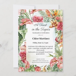 Invitación de Celebración de Graduación Floral Ele