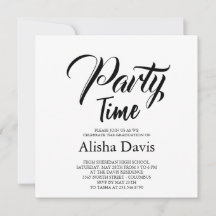Invitación de Celebración de Graduación Party Time