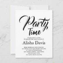 Invitación de Celebración de Graduación Party Time