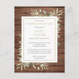 Invitación de Celebración de la Vida con Vegetació