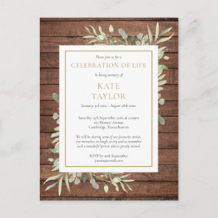 Invitación de Celebración de la Vida con Vegetació