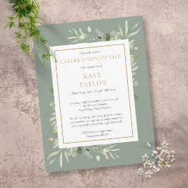 Invitación de Celebración de la Vida con Verde Sal