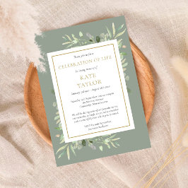 Invitación de Celebración de la Vida en Verde Salv