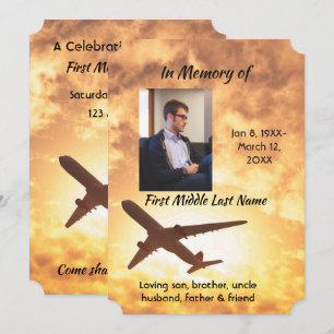 Invitación de Celebración de la Vida Piloto de Avi