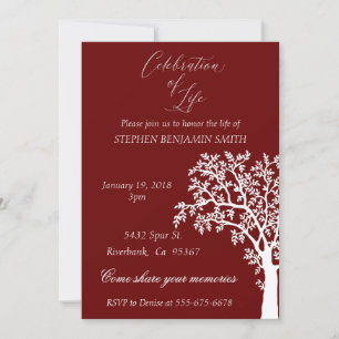 Invitación de celebración de la vida Servicio conm