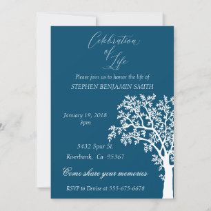 Invitación de Celebración de la Vida Servicio Memo