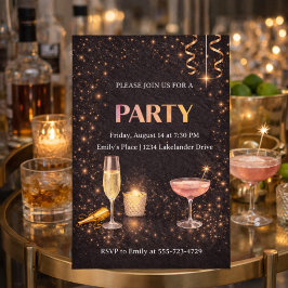 Invitación de Celebración de Luces de Champagne