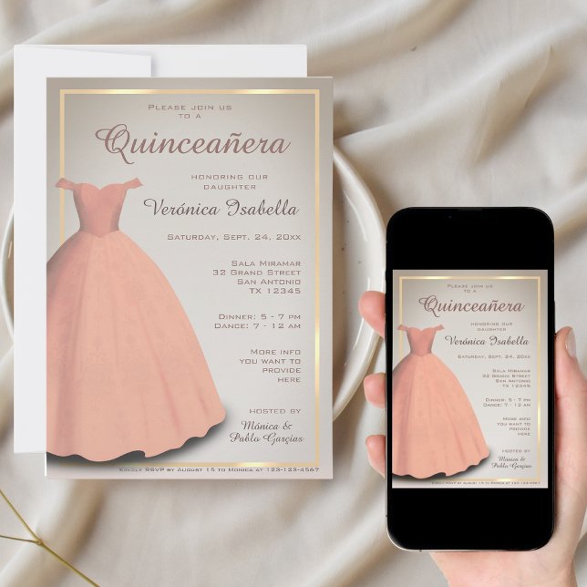Invitación de celebración de mis quince quinceañer (Subido por el creador)