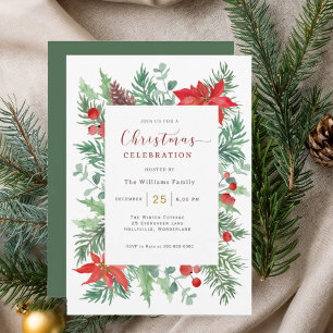 Invitación de Celebración de Navidad con Acuarela 