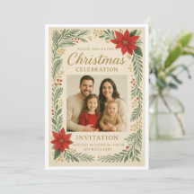 Invitación de celebración de Navidad elegante