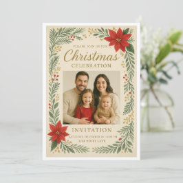 Invitación de celebración de Navidad elegante