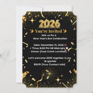 Invitación de Celebración de Nochevieja