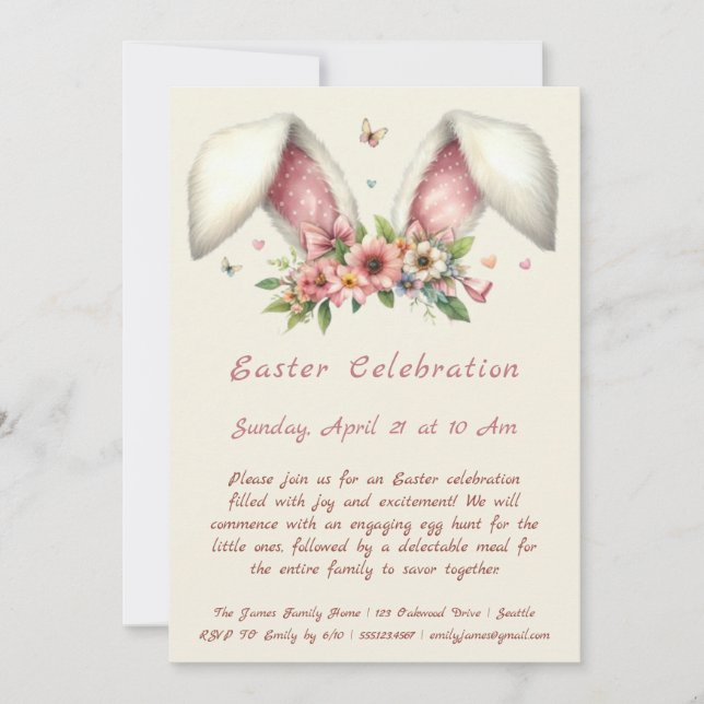 Invitación de Celebración de Pascua (Anverso)