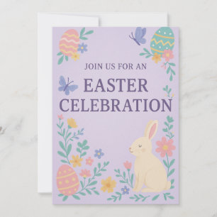Invitación de Celebración de Pascua   Conejito Pas