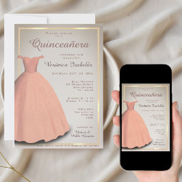Invitación de celebración de quinceañera mis quinc