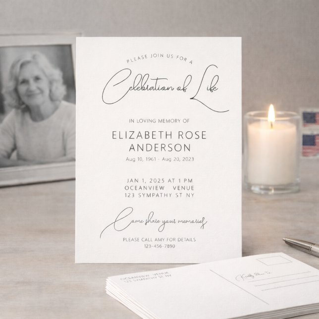 Invitación de Celebración de Vida Moderna y Elegan (Subido por el creador)