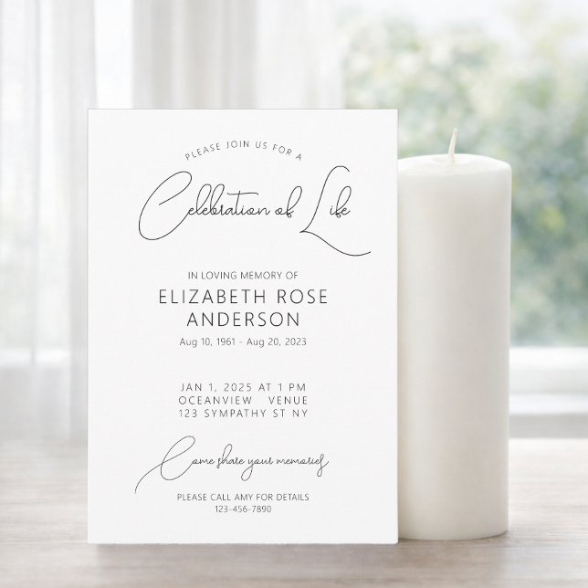Invitación de Celebración de Vida Moderna y Elegan (Subido por el creador)