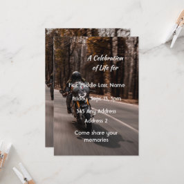 Invitación de Celebración de Vida Motociclista Per