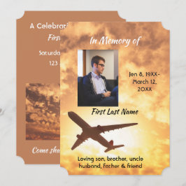 Invitación de Celebración de Vida Piloto de Avión